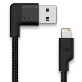 VH L901 MFI CERTIFICATION 8 PIN USB DATA SYNC CHARGING CABLE NYLON BRAIDED CORD - 1.2M (BL