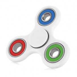COLORFUL TRILATERAL PATTERN ABS HAND SPINNER STEEL BEARINGS (WHITE)
