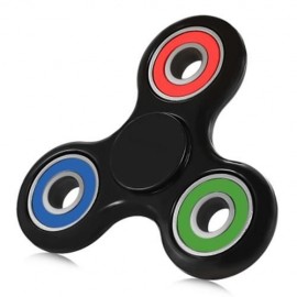 COLORFUL TRILATERAL PATTERN ABS HAND SPINNER STEEL BEARINGS (BLACK)