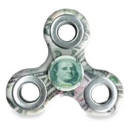MONEY PRINT FINGER GYRO THREE HOLES FIDGET SPINNER (TURQUOISE)
