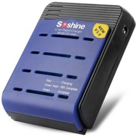 SOSHINE S1MAX - V3 LED INDICATOR LIGHT 4-SLOT 18650 17650 BATTERY CHARGER - 100 - 240V (BL