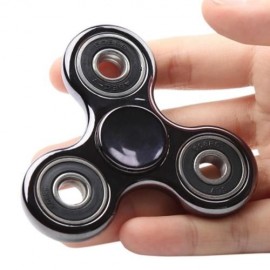 PLASTIC FINGER GYRO STRESS RELIEF TOY EDC FIDGET SPINNER (BLACK)