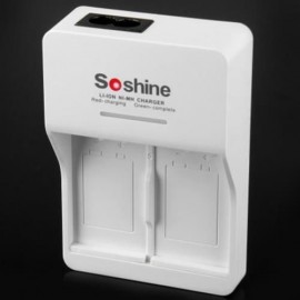 SOSHINE V1 9 VOLT 2-SLOT LI-ION NI-MH SMART BATTERY CHARGER - 250V (WHITE)