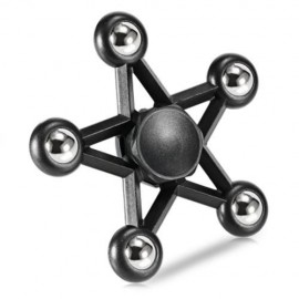 FIVE-POINTED STAR PLASTIC HAND SPINNER FUNNY STRESS RELIEVER RELAXATION GIFT (BLACK)