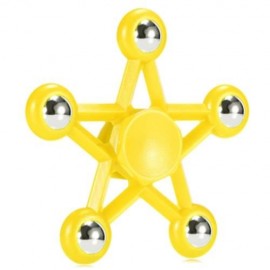 FIVE-POINTED STAR PLASTIC HAND SPINNER FUNNY STRESS RELIEVER RELAXATION GIFT (YELLOW)