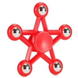 FIVE-POINTED STAR PLASTIC HAND SPINNER FUNNY STRESS RELIEVER RELAXATION GIFT (RED)