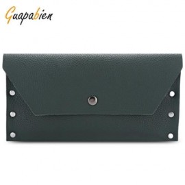 GUAPABIEN SIMPLE RIVET CLUTCH WALLET CARD HOLDER FOR WOMEN (GREEN)