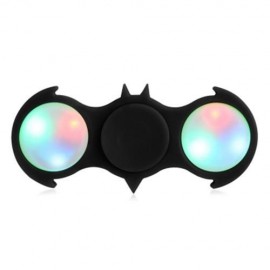 FIDDLE TOY COLORFUL FLASHING LED LIGHTS BAT FIDGET SPINNER (BLACK)