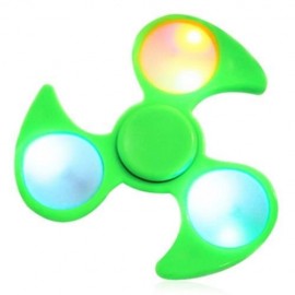 FIDDLE TOY FIDGET SPINNER WITH COLORFUL FLASHING LED LIGHTS (GREEN)