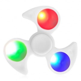 FIDDLE TOY FIDGET SPINNER WITH COLORFUL FLASHING LED LIGHTS (WHITE)