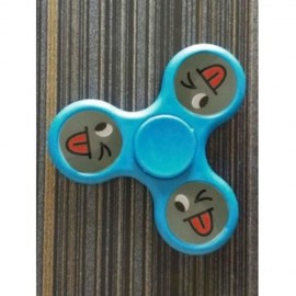 SMILING FACE STREE RELIEF TOY TRIANGLE FIDGET SPINNER (BLUE)