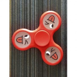 SMILING FACE STREE RELIEF TOY TRIANGLE FIDGET SPINNER (BRIGHT RED)