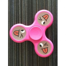 SMILING FACE STREE RELIEF TOY TRIANGLE FIDGET SPINNER (PINK)