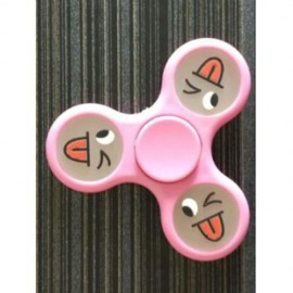 SMILING FACE STREE RELIEF TOY TRIANGLE FIDGET SPINNER (LIGHT PINK)