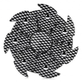 WHEEL GEAR SHAPED WOODEN FINGER FIDGET SPINNER (BLACK WHITE)