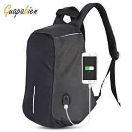 GUAPABIEN MULTIFUNCTION TRAVEL USB PORT BACKPACK FOR MEN (BLACK)
