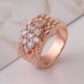 CHIC WOMEN'S RHINESTONE ROSE GOLDEN RING (ROSE GOLD)