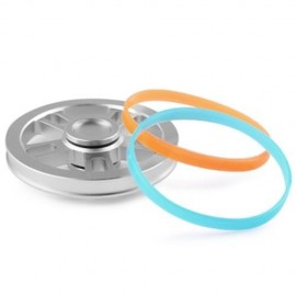 WHEEL FIDGET METAL SPINNER WITH DECORATIVE ELASTIC BANDS (SILVER)