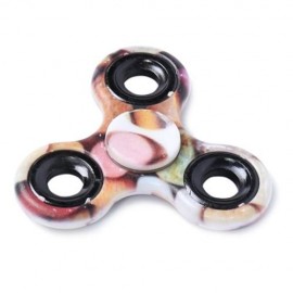 STRESS RELIEF TOY PRINTED FINGER GYRO PLASTIC FIDGET SPINNER (ORANGE)