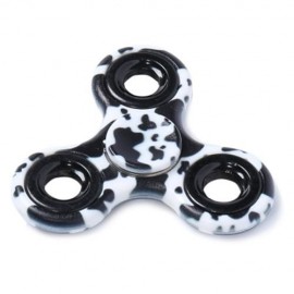 STRESS RELIEF TOY PRINTED FINGER GYRO PLASTIC FIDGET SPINNER (BLACK)
