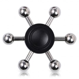 FIDDLE TOY SIX-BAR RUDDER FINGER GYRO FIDGET SPINNER (BLACK)