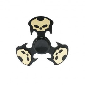 COOL SKULL FOCUS TOY METAL HAND FIDGET SPINNER (BLACK)