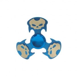 COOL SKULL FOCUS TOY METAL HAND FIDGET SPINNER (BLUE)