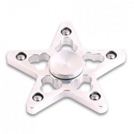 STRESS REDUCER STAR SHAPED EDC FIDGET SPINNER FINGER GYRO (SILVER WHITE)