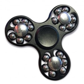 EDC FIDGET TOY HAND SPINNER WITH ROLLED BEADS (BLACK)