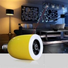 L101 E27 WIRELESS BLUETOOTH 4.0 AUDIO PLAYER SPEAKER COMBO APP CONTROL LED BULB (YELLOW)