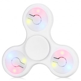 MULTI-COLOR PUSH BUTTON LED TRI-WING ABS FIDGET SPINNER WITH THREE FLASHING MODES FUNNY ST