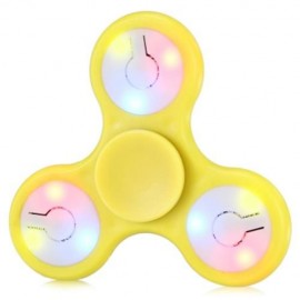 MULTI-COLOR PUSH BUTTON LED TRI-WING ABS FIDGET SPINNER WITH THREE FLASHING MODES FUNNY ST