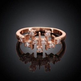 STYLISH WOMEN'S RHINESTONE INLAID LAYERED RING (ROSE GOLD)