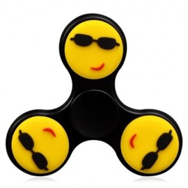FIDDLE TOY STRESS RELIVER EMOTICON FIDGET SPINNER (BLACK)