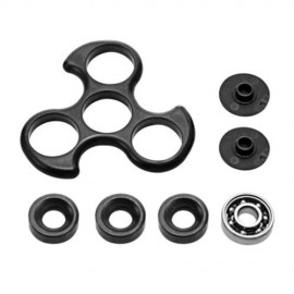 DIY LEAF TRILATERAL PATTERN ABS HAND SPINNER FINGER TOY (BLACK)