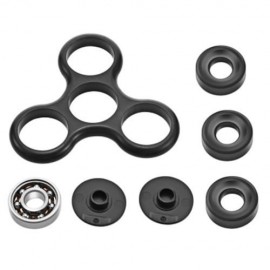 DIY HOMOCHROMY TRILATERAL PATTERN ABS HAND SPINNER FINGER TOY (BLACK)