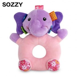 SOZZY CARTOON ANIMAL BABY SOFT PLUSH HANDBELL TOY (COLORMIX)