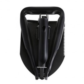 MULTIFUNCTIONAL FOLDING SHOVEL SURVIVAL TOOL FOR OUTDOOR HIKING (BLACK)