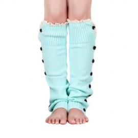 SWEET LACE HIGH KNITTED KNEE WARM BOOT SOCKS (LAKE BLUE)