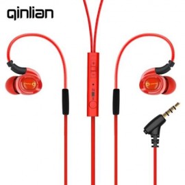 QINLIAN QY501 3.5MM STEREO WIRED IN-EAR MUSIC EARPHONES (RED)