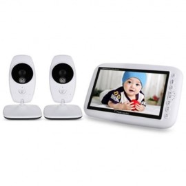 7.0 INCH WIRELESS 2 CAMERA LCD NIGHT VISION VIDEO BABY MONITOR (WHITE)