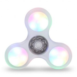 LED LIGHT PLASTIC FIDGET SPINNER FINGER GYRO (CLEAR WHITE)