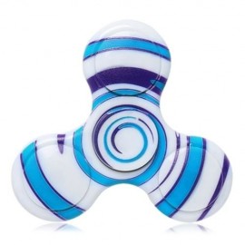 ANTI-STRESS TOY PLASTIC PATTERNED FIDGET SPINNER (BLUE)