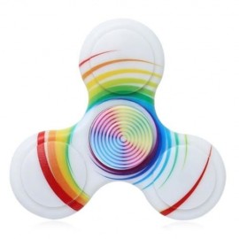 ANTI-STRESS TOY PLASTIC PATTERNED FIDGET SPINNER (WHITE)