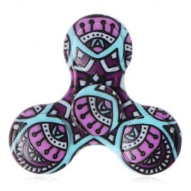 FIDDLE TOY PLASTIC MANDALA PATTERNED FIDGET SPINNER (PURPLE)