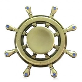 FIDDLE TOY RHINESTONE RUDDER FIDGET METAL SPINNER (GOLDEN)