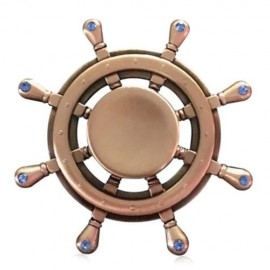 FIDDLE TOY RHINESTONE RUDDER FIDGET METAL SPINNER (ROSE GOLD)