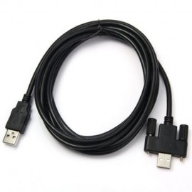 U2 - 304 300CM USB MALE TO MALE EXTENSION CABLE WITH SCREW PANEL MOUNT HOLE (BLACK)