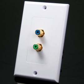 TL - 034 118 MM DOUBLE PORTS RCA  AUDIO VIDEO WALL FACE PANEL (WHITE)