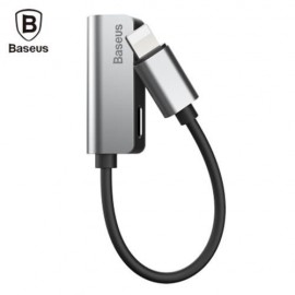 BASEUS L32 8 PIN TO 3.5MM AUDIO ADAPTER FOR IPHONE 7 / 7 PLUS (SILVER AND BLACK)